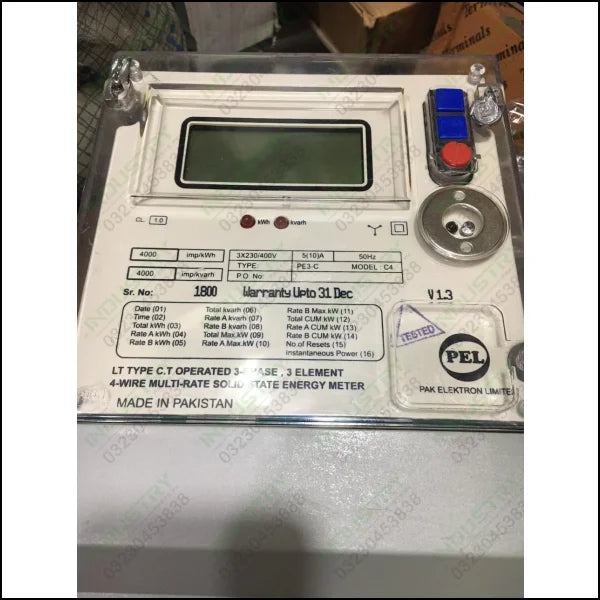 PEL 3-Phase Multi-Rate Solid State Energy Meter in Pakistan