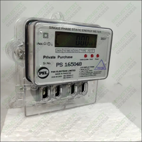 PEL Digital Energy Meter Single Phase in Pakistan