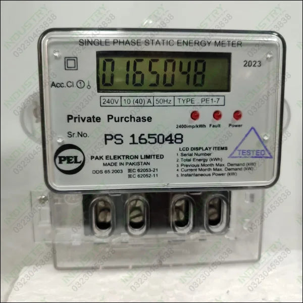 PEL Digital Energy Meter Single Phase in Pakistan