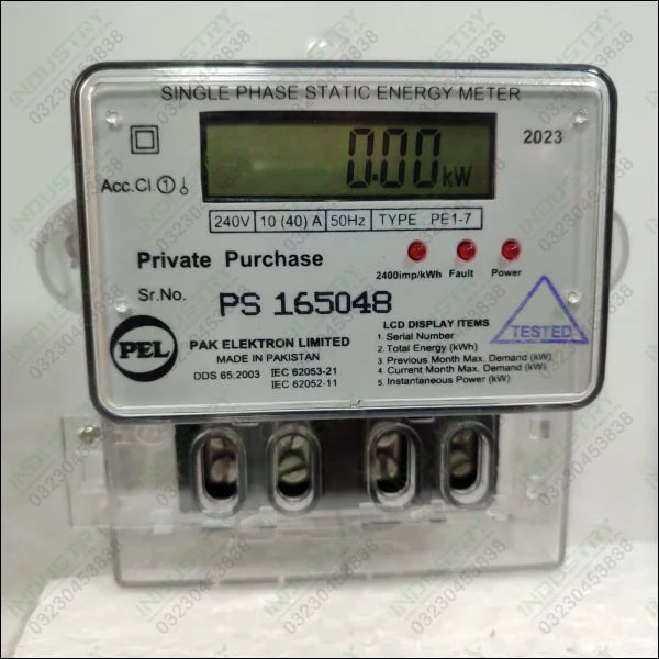 PEL Digital Energy Meter Single Phase in Pakistan