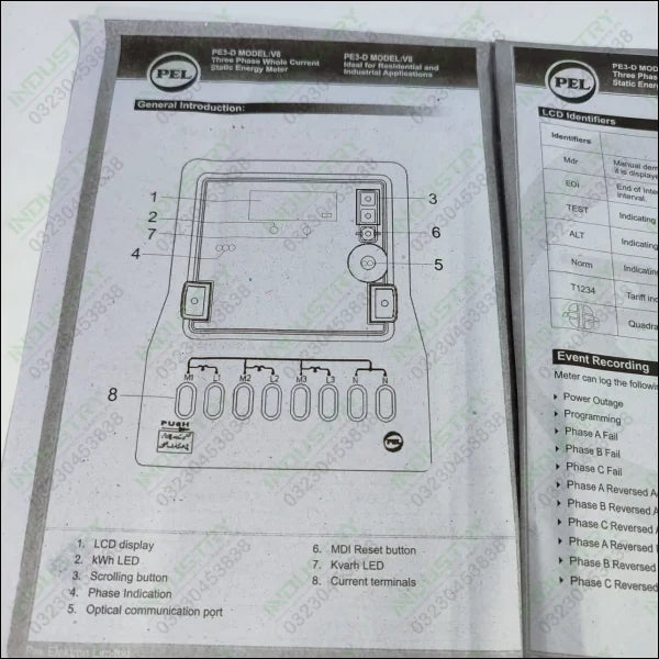 PEL Three Phase Static Digital Energy Meter in Pakistan