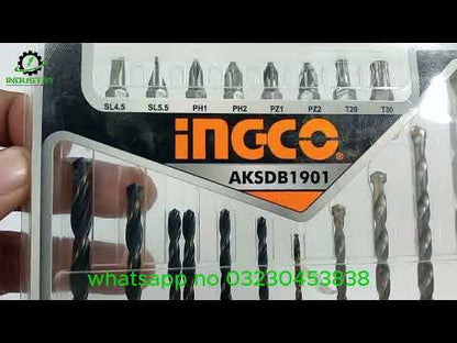 Ingco 19PCS Drill Bits & Screwdriver Bits Set AKSDB1901 in Pakistan