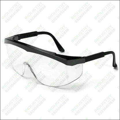 Protection Plastic Safety Glasses with Black Frame and Clear Lens (china made) 2 Pcs in Pakistan - industryparts.pk