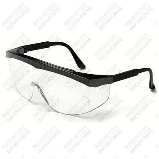 Protection Plastic Safety Glasses with Black Frame and Clear Lens (china made) 2 Pcs in Pakistan - industryparts.pk
