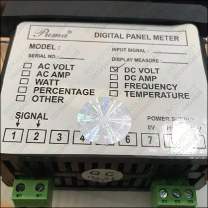 PUMA Digital Panel Meter Meter DC Volt 48x96 in Pakistan