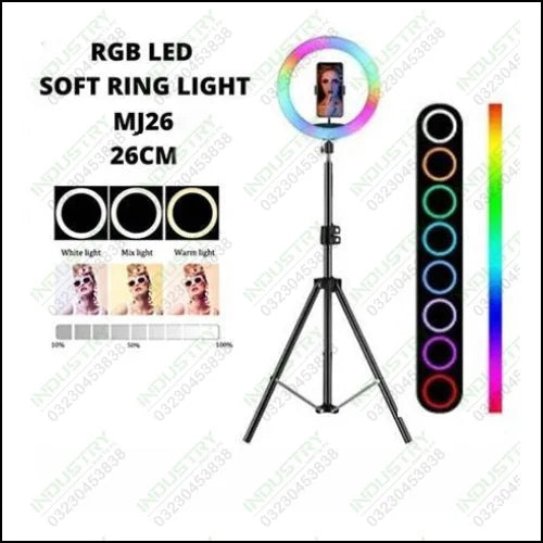 RGB Led Soft Ring Light 26cm MJ26 26 Colors - industryparts.pk