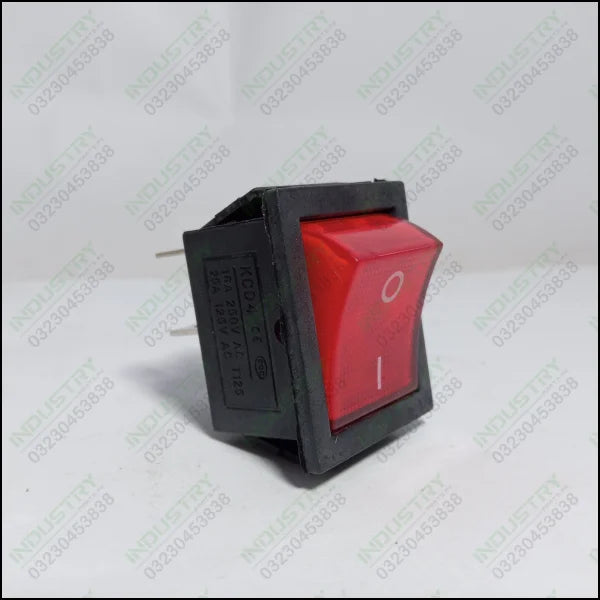 Rocker Switch Power Switch I/O 4 Pins With Light 16A 250VAC 15 Pcs Pack in Pakistan - industryparts.pk