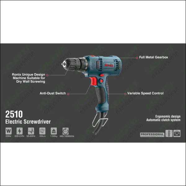 RONIX 2 Speed Electric Screwdriver 10mm 2510 in Pakistan