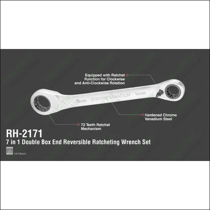 RONIX 7-in-1 Double Box End Reversible Ratcheting Wrench Set RH-2171 in Pakistan