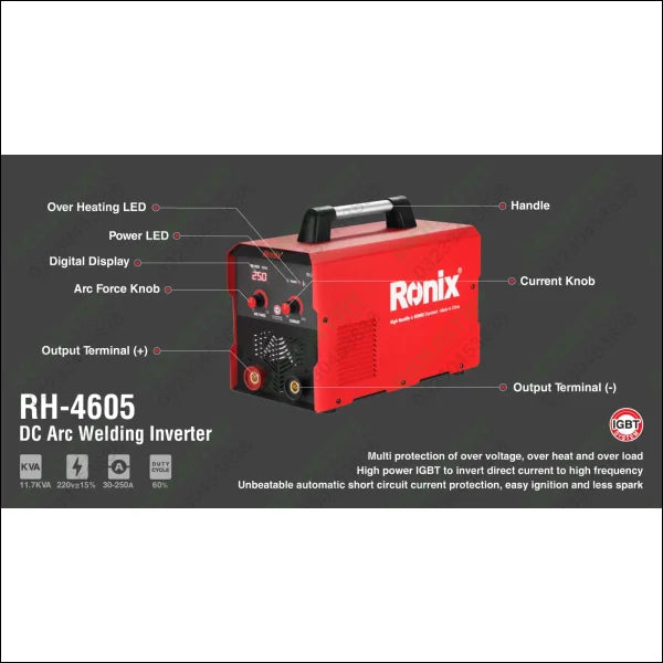 RONIX DC Arc Welding Inverter 250A RH-4605 in Pakistan