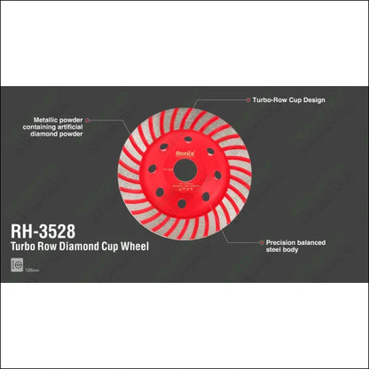 Ronix Diamond Cup Wheel Turbo RH-3528 in Pakistan