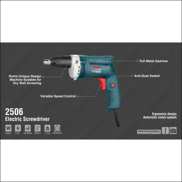 RONIX Electric Drywall Screwdriver 2506 in Pakistan