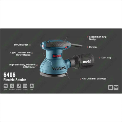 RONIX Electric Orbital Sander 125mm 6406 in Pakistan