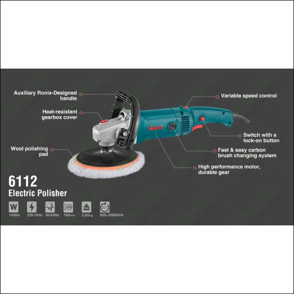 RONIX Electric Polisher 180mm 6112 in Pakistan