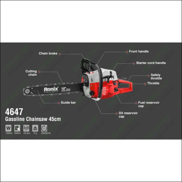 RONIX Gasoline Chain Saw 45CM / 18’’ 4647 in Pakistan