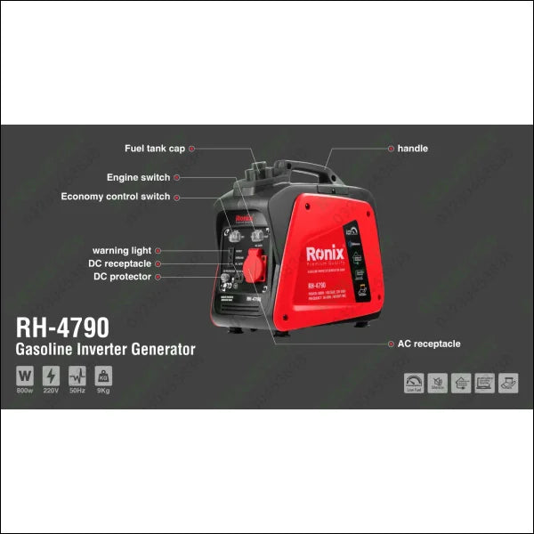 RONIX Gasoline Inverter Generator 800W RH-4790 in Pakistan