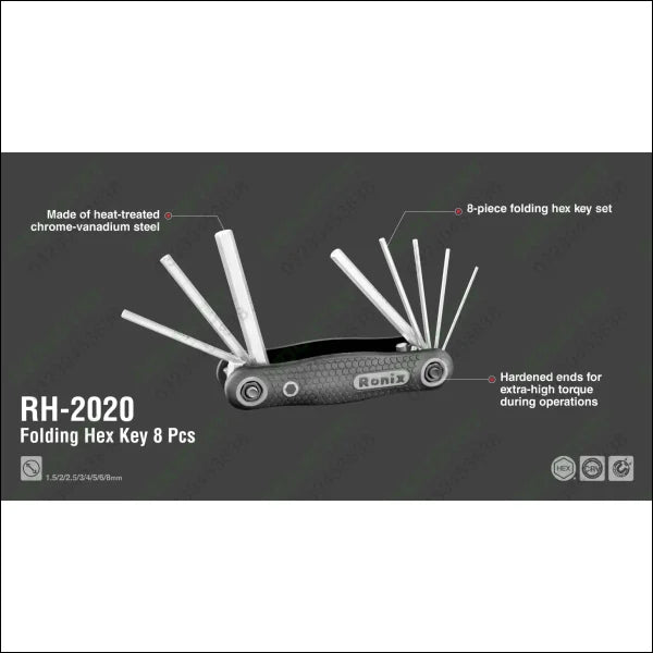 RONIX Hex Key Set 8pcs Cr-V RH-2020 in Pakistan