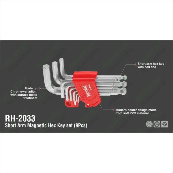 RONIX Magnetic Hex Key 9pcs Cr-V RH-2033 in Pakistan