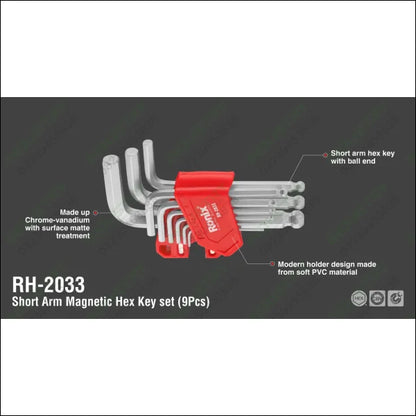 RONIX Magnetic Hex Key 9pcs Cr-V RH-2033 in Pakistan