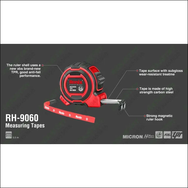 RONIX Measuring Tape Omega Series Magnetic RH-9060 / 5.5m,  RH-9016 / 10m in Pakistan