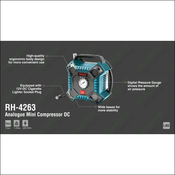 RONIX Mini Air Compressor DC RH-4263 in Pakistan