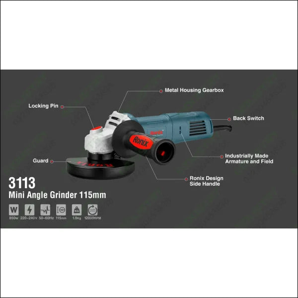 RONIX Mini Angle Grinder 100/115mm 3113 in Pakistan