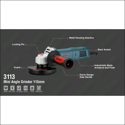 RONIX Mini Angle Grinder 100/115mm 3113 in Pakistan