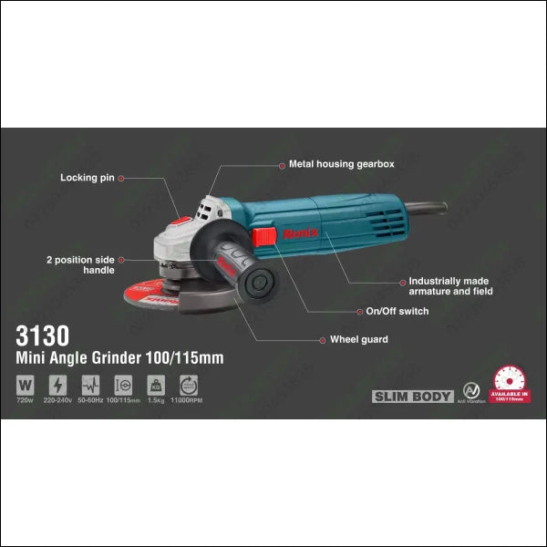 RONIX Mini Angle Grinder 100/115mm 3130 in Pakistan