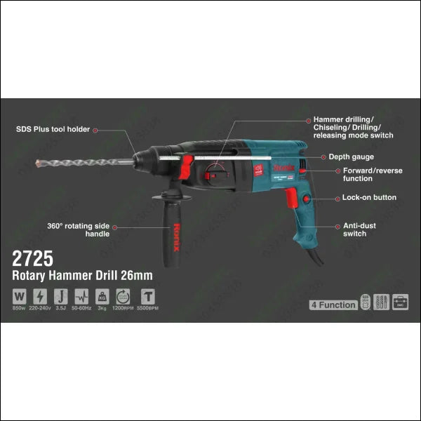 RONIX Rotary Hammer 26mm 2725 in Pakistan