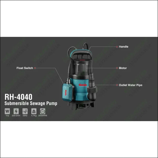 RONIX Submersible Sewage Pump 1 hp RH-4040 in Pakistan