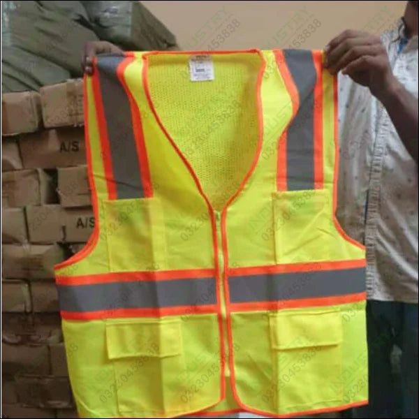 Safety Vest Jacket with Reflective Strips in Pakistan