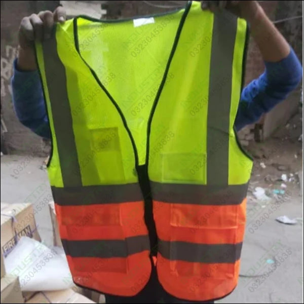 Safety Vest Jacket with Reflective Strips in Pakistan