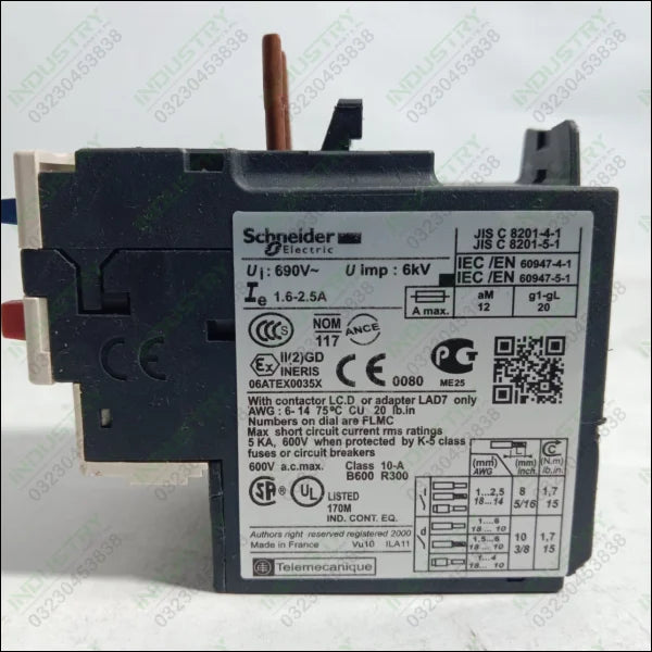 Schneider LRD 07 Thermal Overload Relay in Pakistan