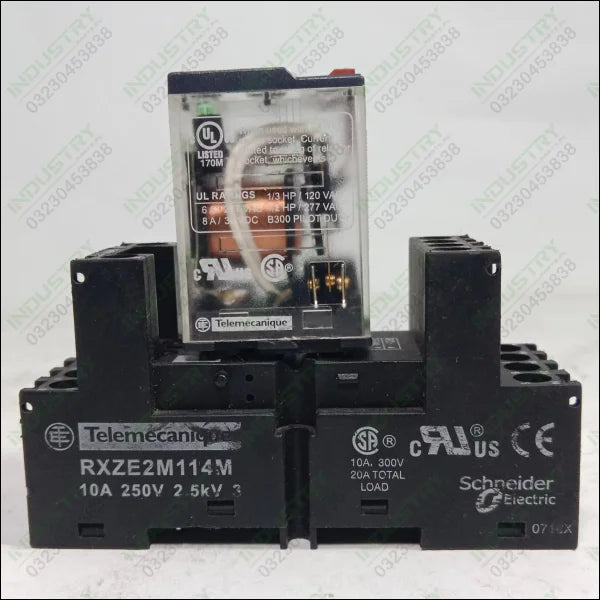 Schneider RXM4AB2 Miniature Relay with Telemecanique RXZE2M114M socket in Pakistan