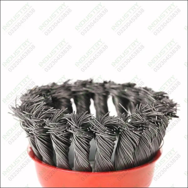 Steel Wire Brush Wheel Knotted Cup Rotary Steel Brush Crimp Grinder U3W5 - industryparts.pk