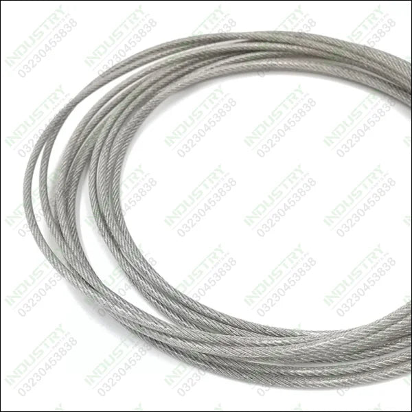 Stainless steel wire rope clear PVC insulated (10 foot) - industryparts.pk