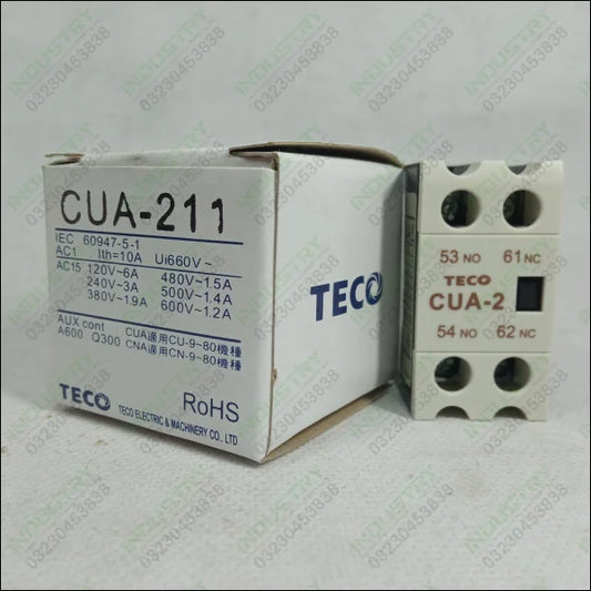 TECO AC Contactor Auxiliary Contact CUA-2 in Pakistan - industryparts.pk