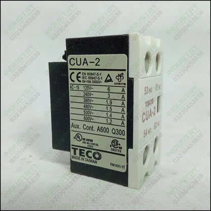 TECO AC Contactor Auxiliary Contact CUA-2 in Pakistan - industryparts.pk