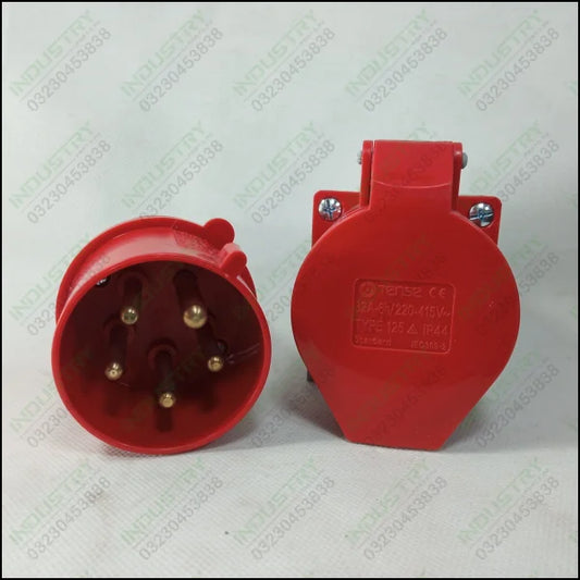 Tense 32Amp 5Pin Industrial Plug and Wall Socket in Pakistan - industryparts.pk