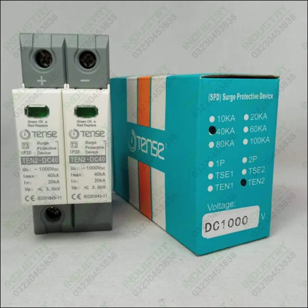 TENSE DC Surge Protective Device IP20 TEN2-DC40 40KA 2 Pole in Pakistan - industryparts.pk