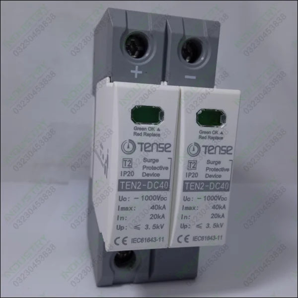 TENSE DC Surge Protective Device IP20 TEN2-DC40 40KA 2 Pole in Pakistan - industryparts.pk