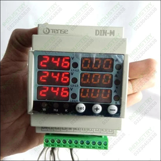 Tense Digital Display Meter DIN-M Three Phase Voltage Current Frequency and Power Meter in Pakistan - industryparts.pk