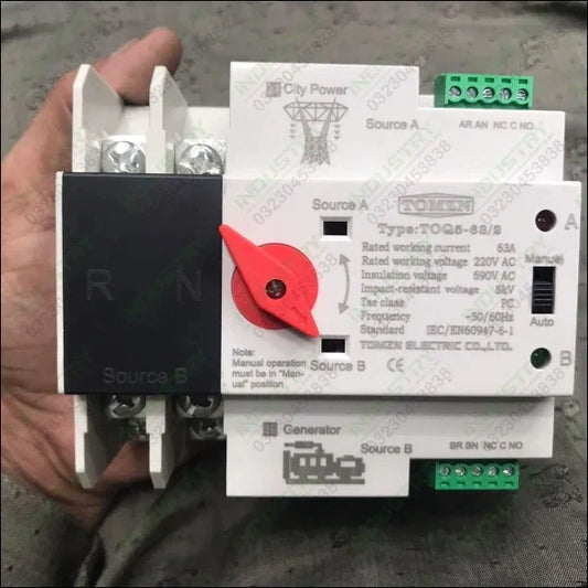 TOMZN Dual Power Automatic Transfer Switch TOQ5-63/2 tomzn ATS  in Pakistan - industryparts.pk