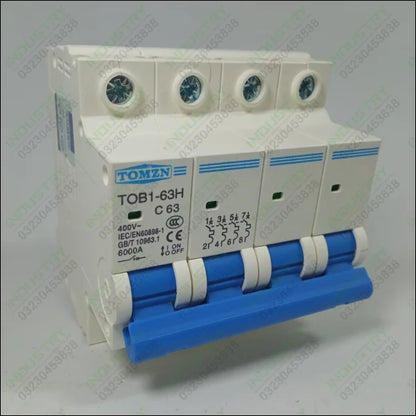 TOMZN TOB1-63H4P AC MCB C Type 230/400V~ 50HZ/60HZ 63A Mini Circuit Breaker in Pakistan