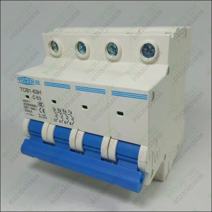 TOMZN TOB1-63H4P AC MCB C Type 230/400V~ 50HZ/60HZ 63A Mini Circuit Breaker in Pakistan