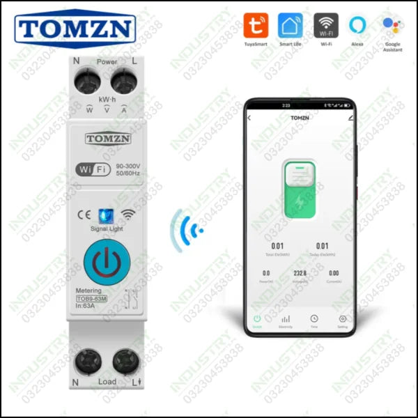 TOMZN TOB9-63M WiFi 63A Smart Circuit Breaker Wireless Remote Control Switch in Pakistan