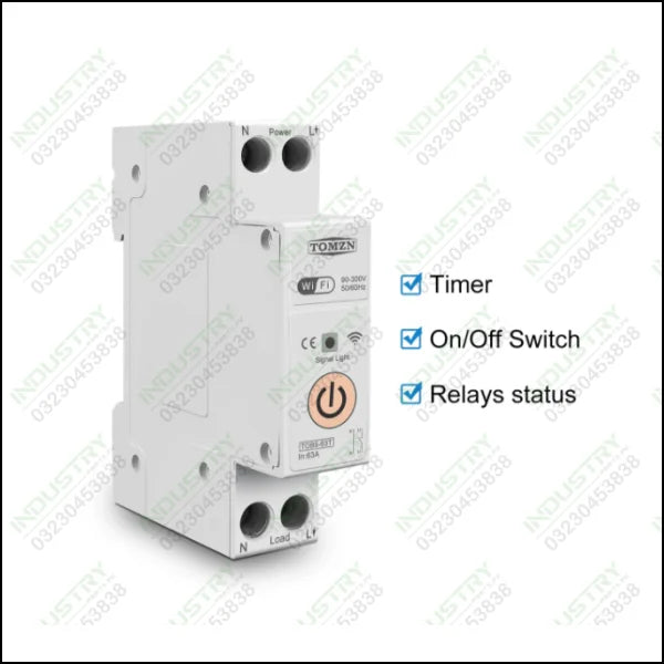 TOMZN TOB9-63T WiFi 63A Smart Circuit Breaker Wireless Remote Control Switch in Pakistan