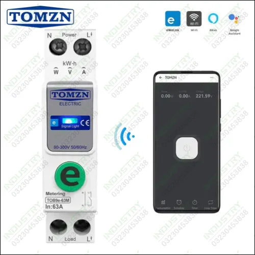 TOMZN TOB9e-63M Kwh Monitoring Circuit Breaker 63A WIFI Smart Switch in Pakistan