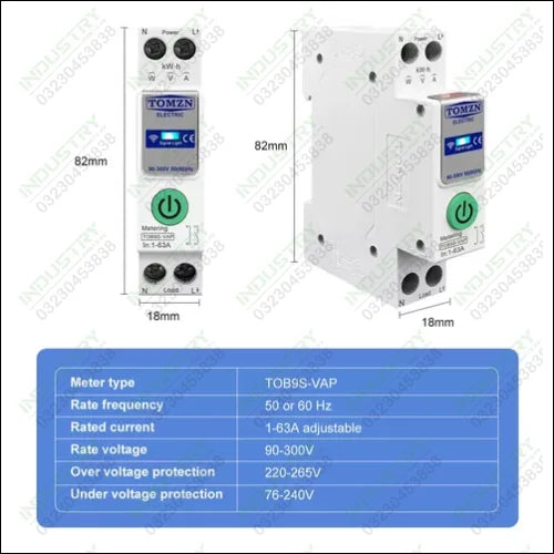 TOMZN TOB9S-VAP 63A Wifi Smart Circuit Breaker Switch in Pakistan