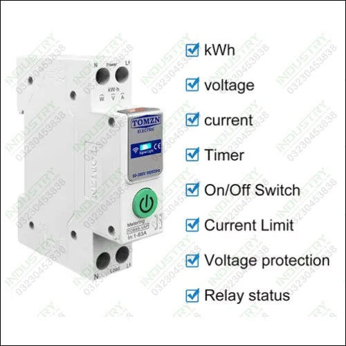 TOMZN TOB9S-VAP 63A Wifi Smart Circuit Breaker Switch in Pakistan